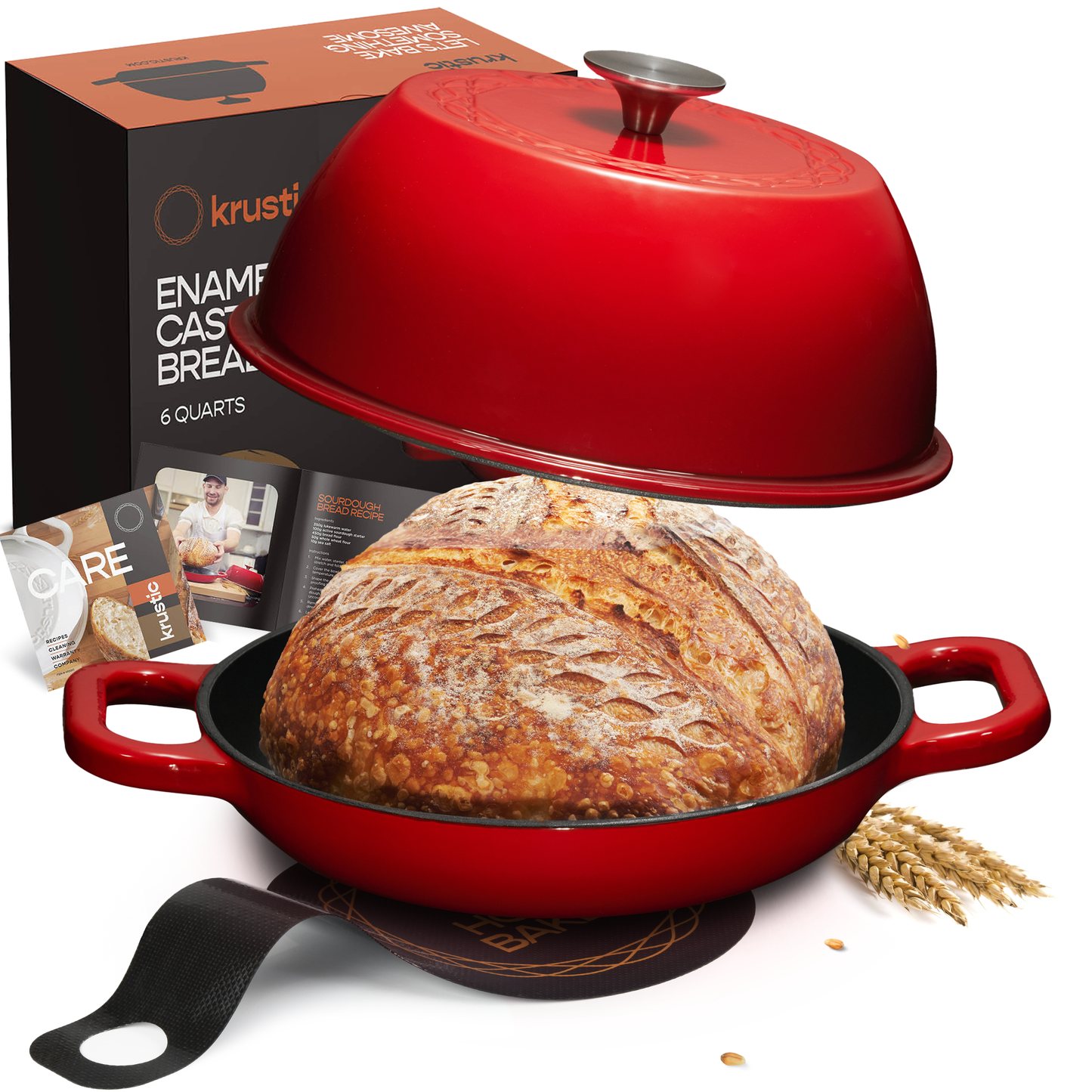  imarku Dutch Oven, 5 Quart Dutch Oven Pot with Lid, Enameled  Cast Iron Dutch Oven with Stainless Steel Knob, Duch Oven for Sourdough  Bread Baking, Marinate, Cook, Safe Scross All Cooktops